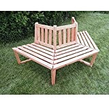 1/2 Baumbank 180° Sitztmöbel mit oder ohne Auflage Holz Gartenmöbel, Zubehör:Ohne Zubehör