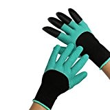 1 Paar ABS-Kunststoff krallen Garten Handschuhe für Graben & Pflanzen, Foreverone langlebig stichsichere Safe Gartenarbeit Handschuhe für Haushalt und Garten ...