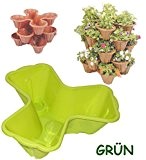 1 Stück _ Blumentopf - GRÜN - für 3 Pflanzen - STAPELBAR - Blumenkübel / Pflanzkübel / aus hochwertigen Kunststoff ...