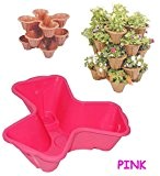 1 Stück _ Blumentopf - PINK - für 3 Pflanzen - STAPELBAR - Blumenkübel / Pflanzkübel / aus hochwertigen Kunststoff ...