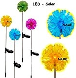 1 Stück _ Solar Leuchte - " Blüte & Blume - BUNT " - incl. Name - mit LED Licht ...