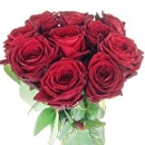 10 rote Rosen - Premiumrosen - Großblütig, langstielig und vasenfertig