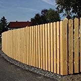 10 Stück Zaunlatte aus Lärchenholz, Höhe 80 cm, Typ A 20x95 mm, sibirische Lärche, oben abgerundet von Gartenwelt Riegelsberger