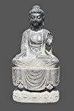 100 cm großer, sitzender Naturstein Buddha für Ihren Asien Garten | Großer Garten Buddha für den Japan Garten mit Schutz ...