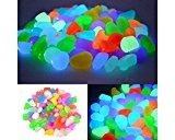 100 PCS Colorful Bright Shine Luminous Glow in the Dark Pebble Stone für Garten Durchgang, Aquarium Dekoration