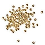 100pcs Metallischen Runden Abstandskügelchen Für DIY Fertigkeit-Schmuck 4mm Golden Machen