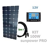 100W 12V SUNPOWER Solaranlage PRO Solarmodul