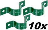 10x Rohrschelle grün Zaun Maschendraht Zaunpfosten 34mm Pfosten-Schelle