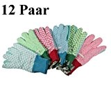 12 Paar DKB Damen Gartenhandschuhe Noppenhandschuhe Universal bis Gr. 8