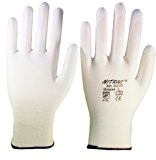 12 Paar Montagehandschuh Nylon NITRAS 6200 weiß PU Handschuhe Gr. XL (9)