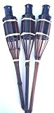 16 Gartenfackeln a. Bambus Öllampen mit Sturmverschluss (16 Stück 42 cm, Teak / mahagoni)