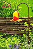 17 cm gross Gartenkugel Tulpe Tropfen, Blume mit Hakenhalter Schäferstab WINTERFEST & ROBUST Glas-Dekoration Blüte Gartentulpe Glocke Rosenkugel in Tulpenform ...
