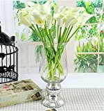 1pack / Los 10pcs Real Touch Lily Calla PVC Künstliche Blumen Blumensträuße Startseite Hochzeit Braut Decor (weiß)