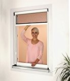 1PLUS Premium Aluminium Insektenschutz Rollo für Fenster in verschiedenen Größen und Farben (80 x 160 cm, Braun)
