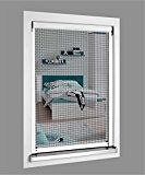 1PLUS Standard Insektenschutz-Rollo für Fenster, 130 x 160 cm, individuell kürzbar, weiß
