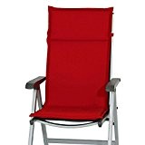 2 Hochlehner Sessel Auflagen Kuba 50234-310 in uni rot 121 cm lang