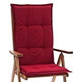2 Hochlehner Sessel Auflagen Rio 50318-300 uni rot 118 x 49 cm