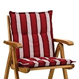 2 Niederlehner Sessel Auflagen Rio 20581-310 rot-weiß gestreift 98 x 49 cm