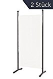 2 Stück Stellwand 78x178cm Weiß Paravent Raumteiler Trennwand Sichtschutz