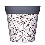 22cm Geometrie Design Blumentopf Pflanzkübel in Grau & Weiß aus Plastik 5L by Hum - einzeln oder als Set erhältlich