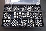 230 Assorted Nyloc Lock Nuts. A2-70 Stainless Steel . M3, M4, M5, M6 & M8. In a durable compartment box. ...