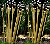 24 Gartenfackel Bambusfackel Holzfarben 120 cm inkl. Dochte STAR-LINE® Bambus Garten Dekoration Bambusfackeln Fackel Gartenfackeln Deko Party-Öllampen