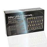 240er LED Lichternetz 3x3m, warmweiss Kabel transparent