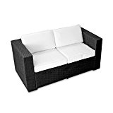 (2er) Polyrattan Lounge Möbel Sofa schwarz - Gartenmöbel (2er) Polyrattan Lounge Sofa, (2er) Polyrattan Lounge Couch, Polyrattan Bank - durch ...