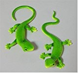 2er Set Eidechsen Gecko Salamander *Glanz grün * Wanddeko Kunstharz 18cm + 15cm