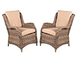 2er Set Polyrattan Sessel beige grau inkl Kissen Gartenstuhl Esszimmer hochwertig Polyrattansessel 2 Stück