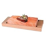 2x Gourmet Grill Salzstein & passende Holzschale- Himalaya* Salz- 20 x 10 x 5 cm von Salz Einkaufsparadies (aus der ...