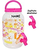 3,5 Liter - großer Getränkespender - " Summer Love - pink / rosa ! " - incl. Name - mit ...