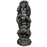 3 Affen massiv Nichts sehen hören sagen Glücksbringer Skulptur