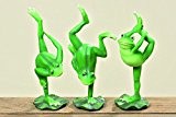 3 er Set Yoga Frösche je ca. 24 cm groß Frosch Figur Gymnastik lustige Deko für Haus und Garten Tierfigur