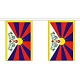 3 Meter 10 (22.86 cm x 15.24 cm) tibetische Fahne Tibet Flaggentuch/100% Polyester Wimpelkette, Ideal als Party-Dekoration House Street für ...