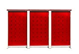 3 Mülltonnenboxen Rot RAL 3000 / Stanzung 4 / für 120l Mülltonnen