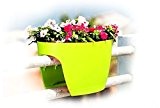3 STÜCK ZUM PREIS VON 2 STÜCK--GRENNBO XL--Blumenkasten aus Kunstoff-Balkonkasten Balkonpflanzkasten Balkon-Verschiedene Farben zur Auswahl (keine Halterung notwendig) (Grün)