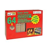 3 x 64 er Pack KM Fire Maker Kamin-Kohle und Grillanzünder aus Holz mit Rapsöl /3 x 64 Stück