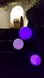 3 x LED Solarleuchte Gartenleuchte Kugelleuchte MARA mit Erdspieß Bodenleuchte Dekoration wahlweise umschaltbar zwischen LED kaltweiß und farbwechselnd (Durchmesser 20cm)