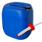 30 Liter Kanister blau + Ausgießer flexibel, DIN 61