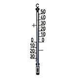 35 cm Außen - Garten - Analog - Kunststoff Thermometer . Aussenthermometer Deutsche Herstellung Anzeige von -40 bis + 50 ...