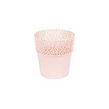 3er Set Blumentopf Topf Spitzenoptik pulver rosa rund Kunststoff D 115 mm Rosa