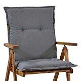 4 Auflagen fuer Niederlehner Sessel 103 x 52 cm Miami 50089-51 in grau (ohne Stuhl)