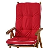 4 Auflagen für Hochlehner Sessel Sun Garden Tomiro 50077-33 rot weiß