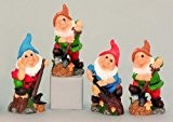 4 Gartenzwerg Figuren 27cm Gnome Zwerg
