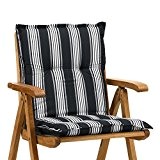 4 Niederlehner Sessel Auflagen Rio 20581-700 schwarz-weiß 98 x 49 x 6 cm