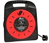 4 Way 25m Electrical Mains Extension Socket Cable Reel With UK 3 Pin Sockets by Elpine