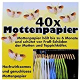 40 Blatt Mottenpapier Mottenstop Mottenschutz - gegen Keidermotten
