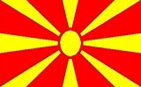 45,7 x 30,5 cm (45 x 30 cm) Mazedonien Mazedonische Ärmeln Boot Höflichkeit 100% Polyester Material Hand Waving Flag Banner Ideal für Pub Club ...