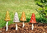 4er-Set Deko-Pilze (46 cm) für den Garten in 4 Farben aus Porzellan